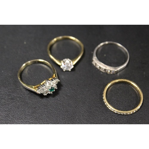 277 - A COLLECTION OF FOUR ASSORTED DRESS RINGS TO INCLUDE A SILVER EXAMPLE