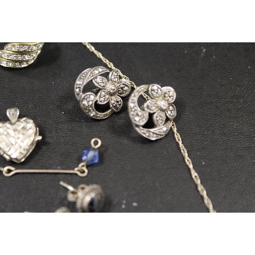 281 - A COLLECTION OF ASSORTED COSTUME JEWELLERY COMPRISING EARRINGS, PENDANTS ETC