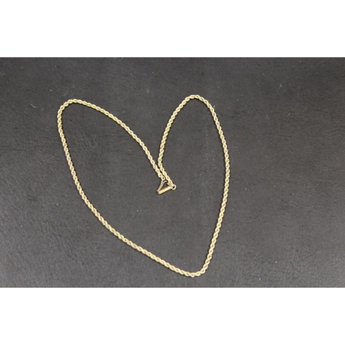 304 - A ROPE TWIST GOLD CHAIN STAMPED 9C - APPROX WEIGHT 9.6 G