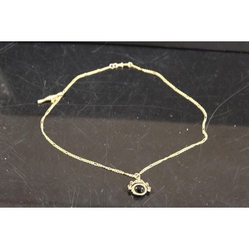 343 - A 9CT GOLD ALBERT CHAIN STYLE NECKLACE