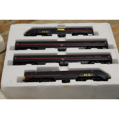 379 - A QUANTITY OF HORNBY MODEL RAILWAY TO INCLUDE RAIL FREIGHT, GNR SCOTTISH ENTERPRISE AND 125 INTERCIT... 