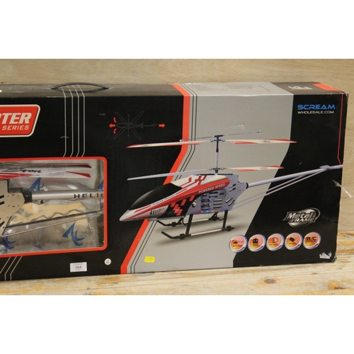 384 - A BOXED FXD REMOTE CONTROL SERIES HELICOPTER 3.5 CH, BUILT IN GYRO, 3rd GENERATION ALLOY HELICOPTER ... 