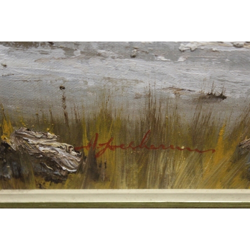 65 - AN OIL ON BOARD OF TABLE MOUNTAIN SIGNED INDISTINCTLY LOWER LEFT