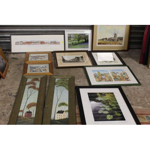 25 - A QUANTITY OF FRAMED AND GLAZED PICTURES AND PRINTS TO INCLUDE AND ECCLESHALL EXAMPLE