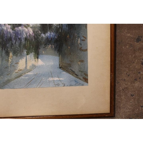 26 - A PAIR OF FRAMED AND GLAZED WATERCOLOUR ON PAPER ITALIAN LAKE SCENES - BOTH INDISTINCTLY SIGNED