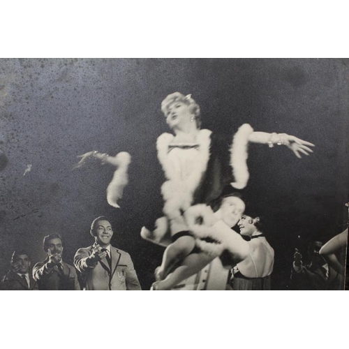 7 - TOM HUSTLER - A PAIR OF SIGNED VINTAGE BLACK AND WHITE PHOTOGRAPHIC SCENES FROM MUSICALS