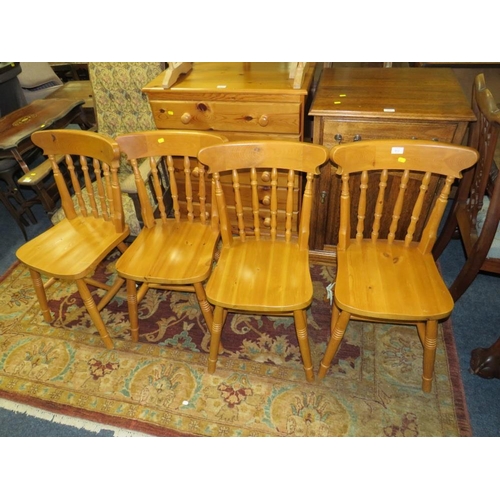 813 - A SET OF FOUR MODERN PINE CHAIRS