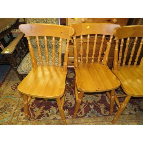 813 - A SET OF FOUR MODERN PINE CHAIRS