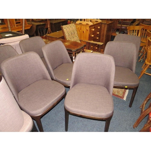 818 - A SET OF SEVEN MODERN UPHOLSTERED DINING CHAIRS