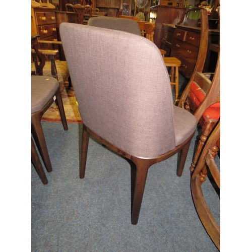 818 - A SET OF SEVEN MODERN UPHOLSTERED DINING CHAIRS