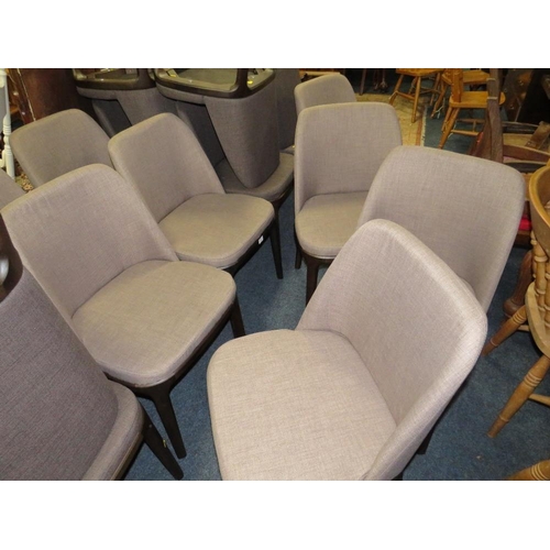 819 - A SET OF EIGHT MODERN UPHOLSTERED DINING CHAIRS