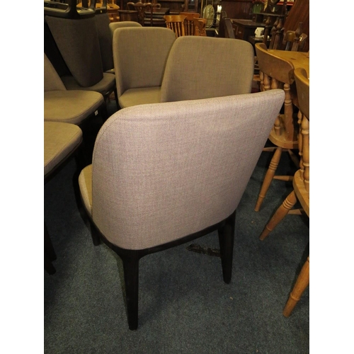 819 - A SET OF EIGHT MODERN UPHOLSTERED DINING CHAIRS