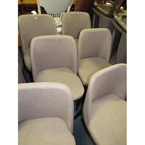 820 - A SET OF EIGHT MODERN UPHOLSTERED DINING CHAIRS