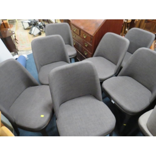 820 - A SET OF EIGHT MODERN UPHOLSTERED DINING CHAIRS