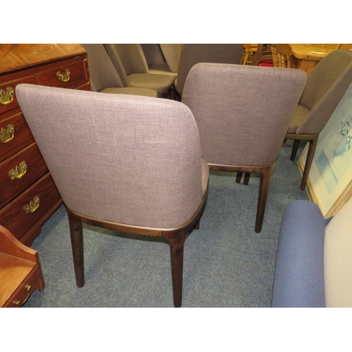 820 - A SET OF EIGHT MODERN UPHOLSTERED DINING CHAIRS