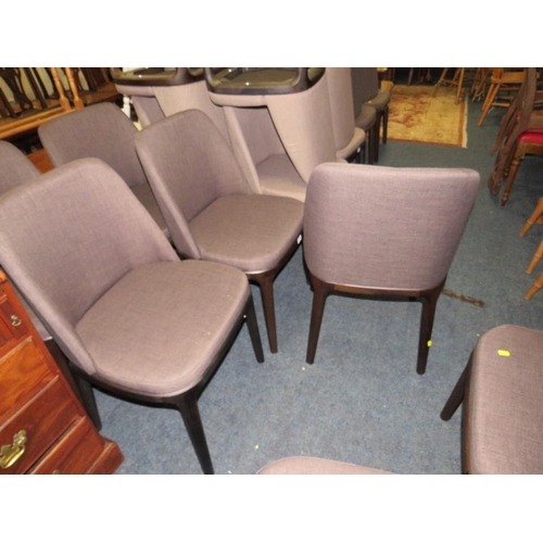 820 - A SET OF EIGHT MODERN UPHOLSTERED DINING CHAIRS