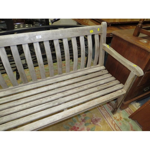 824 - A HARDWOOD GARDEN BENCH