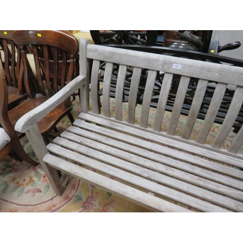 824 - A HARDWOOD GARDEN BENCH