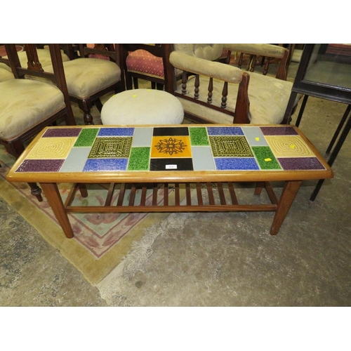 830 - A RETRO TILE TOP COFFEE TABLE