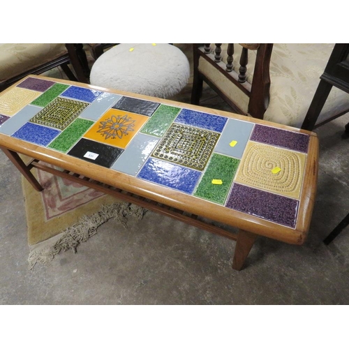 830 - A RETRO TILE TOP COFFEE TABLE