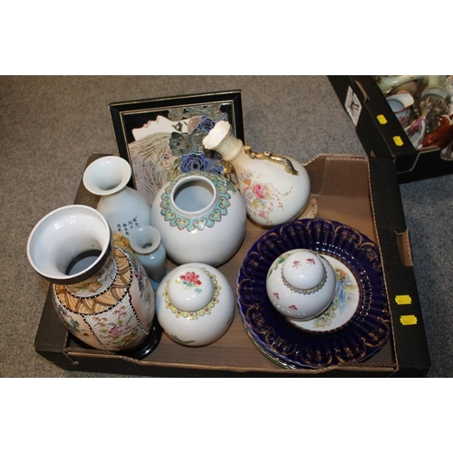 126 - THREE TRAYS OF ASSORTED CERAMICS ETC TO INCLUDE EMPIRE ART DECO TEAWARE, ROYAL DOULTON COUNTESS CHIN... 