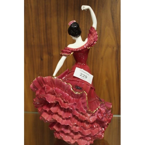 229 - A COALPORT LIMITED EDITION FIGURINE 'FLAMENCO' - IN RED