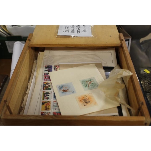 89 - WORLDWIDE GOOD RANGES ON LEAVES, CARDS, ETC., with many better seen, housed in crate and wooden box