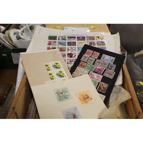 89 - WORLDWIDE GOOD RANGES ON LEAVES, CARDS, ETC., with many better seen, housed in crate and wooden box