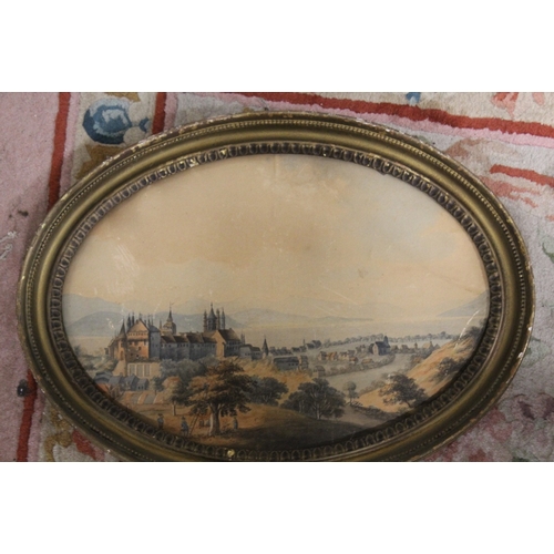 20 - A PAIR OF 19TH CENTURY OVAL CONTINENTAL LANDSCAPES