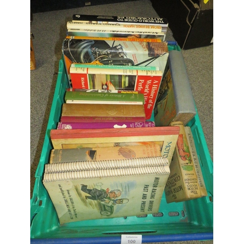 100 - A TRAY OF ASSORTED VINTAGE MOTORING RELATED BOOKS