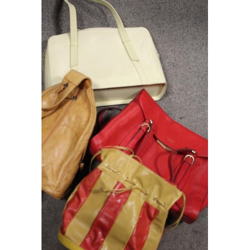 111 - A TRAY OF ASSORTED LEATHER HANDBAGS TO INCLUDE RADLEY ETC