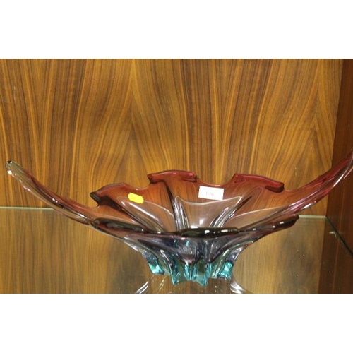 146 - A LARGE MURANO FREEFORM  PINK/BLUE GLASS CENTER PIECE