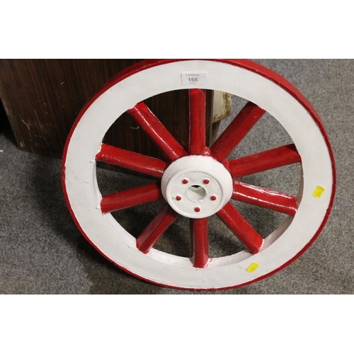 166 - A SMALL VINTAGE PAINTED CART WHEEL