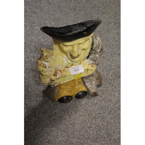 168 - A CAST METAL MR PUNCH DOOR STOP