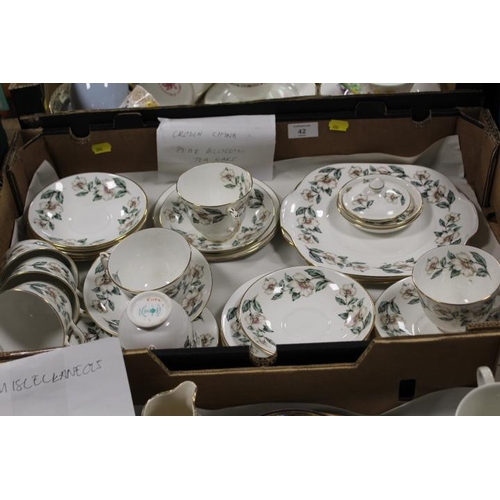 42 - A TRAY OF CROWN CHINA PEAR BLOSSOM TEAWARE