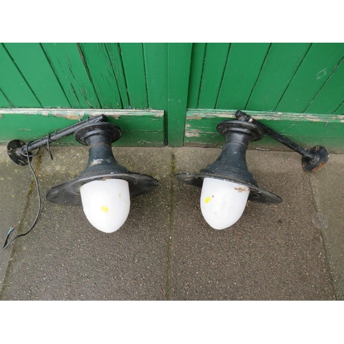 603 - A PAIR OF RAILWAY STYLE LANTERNS