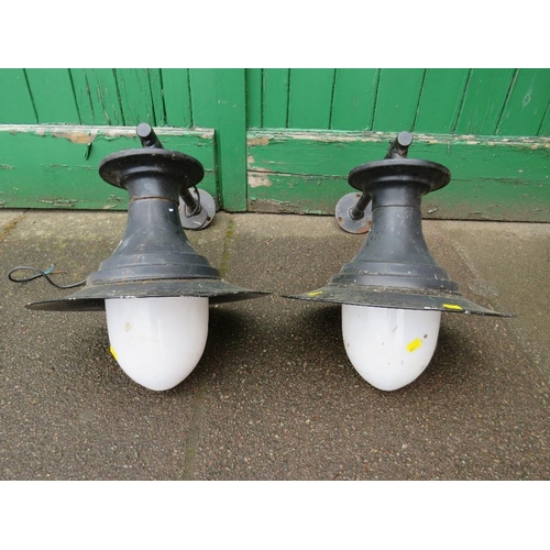 603 - A PAIR OF RAILWAY STYLE LANTERNS