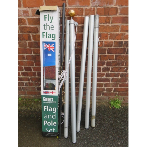 605 - A COOPERS OF STORTFORD 20FT ALUMINIUM FLAG POLE - NO FLAGS