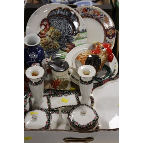 73 - TWO TRAYS OF ASSORTED CERAMICS TO INCLUDE ORIENTAL EXAMPLES