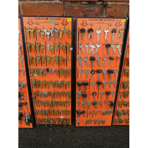 88 - SIX POINT OF SALE WALL RACKS CONTAINING  A LARGE ASSORTMENT OF KEY CUTTING BLANKS