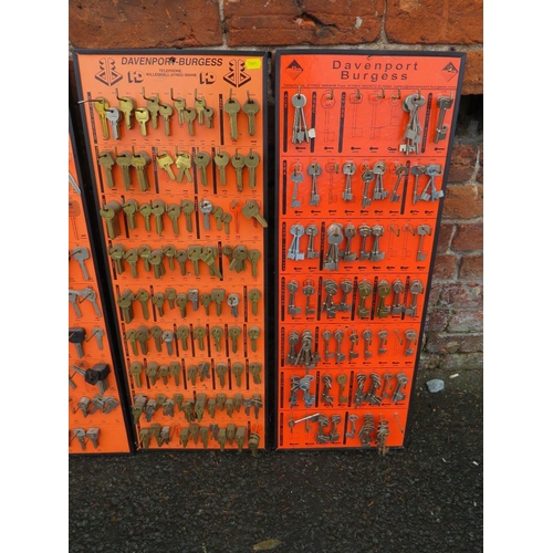 88 - SIX POINT OF SALE WALL RACKS CONTAINING  A LARGE ASSORTMENT OF KEY CUTTING BLANKS