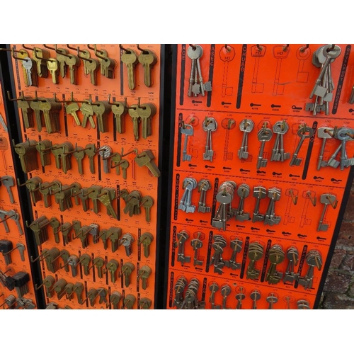 88 - SIX POINT OF SALE WALL RACKS CONTAINING  A LARGE ASSORTMENT OF KEY CUTTING BLANKS