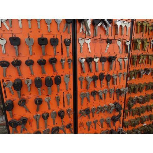 88 - SIX POINT OF SALE WALL RACKS CONTAINING  A LARGE ASSORTMENT OF KEY CUTTING BLANKS