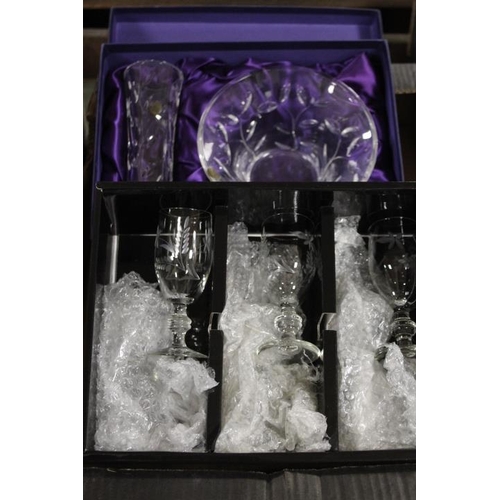 93 - TWO TRAYS OF ASSORTED GLASSWARE TO INCLUDE ROYAL ROCK CRYSTAL