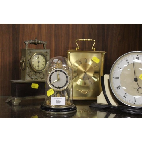 190 - A DECO SMITHS CLOCK TOGETHER WITH THREE CLOCKS (4)