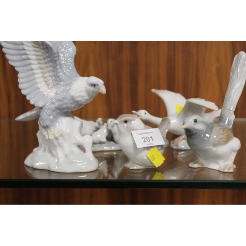 201 - TWO LLADRO GEESE FIGURINES ETC