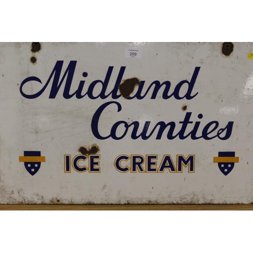 209 - A VINTAGE MIDLAND COUNTIES ENAMEL ADVERTISING SIGN