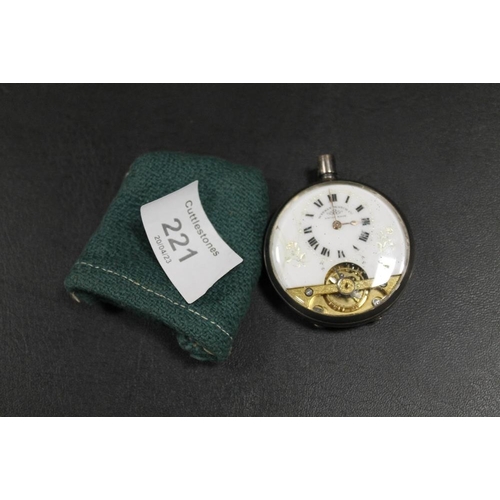 221 - A CONTINENTAL SILVER CASED WEEKLY WATCH COMPANY POCKET WATCH A/F