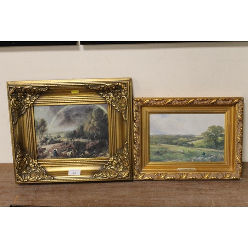 23 - A PAIR OF TRADITIONAL PICTURES IN GILT FRAMES