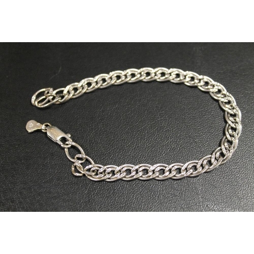 247 - A SILVER BRACELET TOGETHER WITH A METAL CORE 9K BANGLE (2)